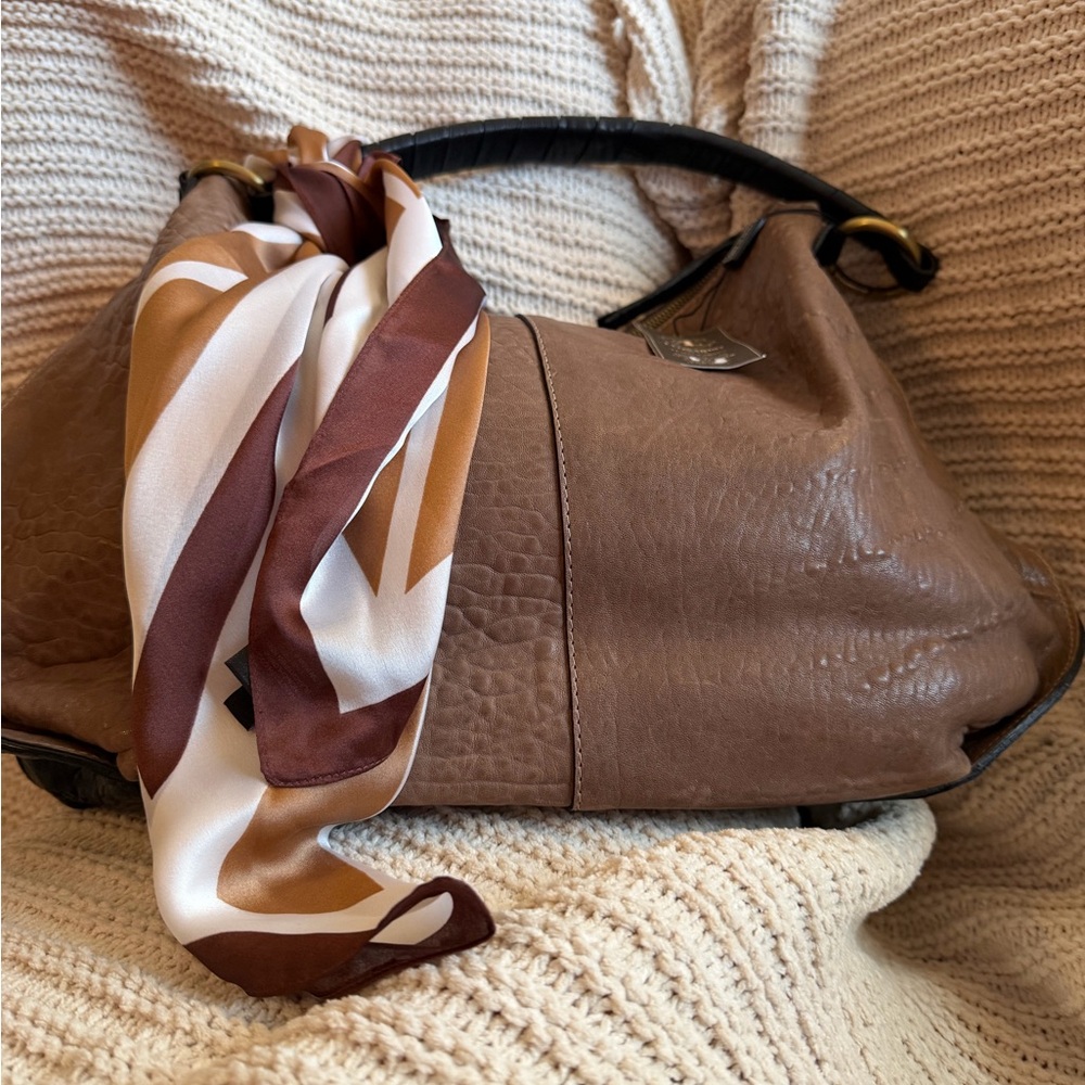 NWT! Large Italian Leather Slouchy Hobo Bag Made in Italy